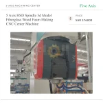 5 Axis HSD Spindle 3d Model Fiberglass Wood Foam Making CNC Center Machine - Image 4
