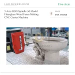 5 Axis HSD Spindle 3d Model Fiberglass Wood Foam Making CNC Center Machine - Image 5