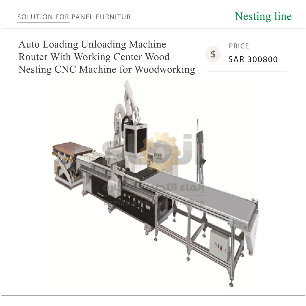 Auto Loading Unloading Machine - SAR 300800-22 ماكينة راوتر CNC بنظام Nesting للأعمال الخشبية، مزودة بمركز تشغيل ونظام تحميل وتفريغ أوتوماتيكي - الصورة 1