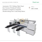 Automatic CNC Sliding Table Panel Saw Factory-Produced Cabinet Furniture Computer-Controlled Woodworking New Used Pump Motor
