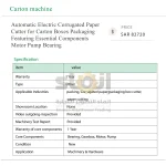 Automatic Electric Corrugated Paper Cutter for Carton Boxes Packaging Featuring Essential Components Motor Pump Bearing - Image 7