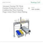 ⁦خط إنتاج أوتوماتيكي بنظام Nesting CNC لتصنيع الأثاث الخشبي، مزود بمكبس رئيسي جديد وماكينة تعشيق الأصابع، لتصنيع الخزائن الخشبية⁩ - الصورة ⁦2⁩