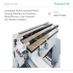 ⁦ماكينة Nesting للخشب أوتوماتيكية بمساعدة روبوت لخط معالجة ألواح الأثاث، مزودة بماكينة راوتر أساسية⁩ - الصورة ⁦3⁩