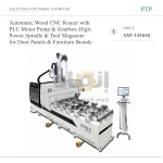 Automatic Wood CNC Router with PLC Motor Pump & Gearbox-High-Power Spindle & Tool Magazine for Door Panels & Furniture Boards