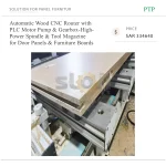 ⁦ماكينة راوتر CNC أوتوماتيكية للخشب، مزودة بتحكم PLC ومحرك ومضخة وعلبة تروس ومغزل عالي القدرة ومخزن أدوات، لألواح الأبواب وألواح الأثاث⁩ - الصورة ⁦3⁩