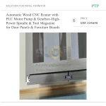 ⁦ماكينة راوتر CNC أوتوماتيكية للخشب، مزودة بتحكم PLC ومحرك ومضخة وعلبة تروس ومغزل عالي القدرة ومخزن أدوات، لألواح الأبواب وألواح الأثاث⁩ - الصورة ⁦2⁩