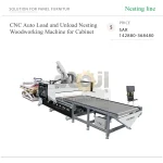 ماكينة Nesting CNC أوتوماتيكية للأعمال الخشبية، مزودة بنظام تحميل وتفريغ للخزائن