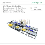 خط إنتاج راوتر CNC للأعمال الخشبية، مزود بمغزل مفرد عالي القدرة ونظام محركات سيرفو، لتصنيع الأثاث والخزائن