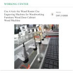 ⁦راوتر CNC بأربعة محاور للأخشاب، مزود بمبدّل أدوات أوتوماتيكي (ATC) لنقش وتصنيع الأثاث والأبواب والخزائن الخشبية⁩ - الصورة ⁦4⁩