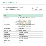 E2-1325 High Speed Cabinet Cutting Mini Cnc Router - Image 8