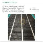 E2 Series 8-Tool Linear Auto Tool Changer Nesting CNC Router with DSP & NC Studio Control System for Home Woodworking Engraving - Image 3