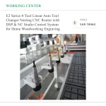 E2 Series 8-Tool Linear Auto Tool Changer Nesting CNC Router with DSP & NC Studio Control System for Home Woodworking Engraving - Image 4