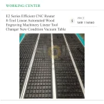 E2 Series Efficient CNC Router 8-Tool Linear Automated Wood Engraving Machinery Linear Tool Changer New Condition Vacuum Table - Image 3