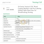 EXCITECH E4 Series Vertical CNC Wood Cutting Machine with Pre-Labeling Sliding Table Panel Saw for Woodworking Nesting - Image 7