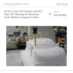 E8 Five Axis CNC Router PLC Control ATC Spindle for Wood and Foam Model Making - Image 4
