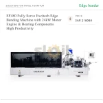 ماكينة تلبيس حواف EF480 بنظام سيرفو كامل، مزودة بمحرك قدرة 24 كيلوواط، بإنتاجية عالية