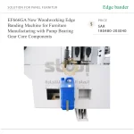 ⁦ماكينة تلبيس حواف للأعمال الخشبية موديل EF666GA، لتصنيع الأثاث، مزودة بمضخة ومحامل وعلبة تروس⁩ - الصورة ⁦5⁩