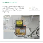 ⁦راوتر إكسايتك CNC ثلاثي المحاور للإعلانات، بمقاس عمل 10.1 × 5.1 قدم، مزود بوحدة تحكم PLC ومحامل، بقدرة 3–6 كيلوواط للنقش عالي الدقة⁩ - الصورة ⁦6⁩