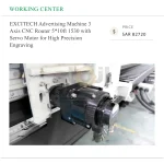 ⁦راوتر إكسايتك CNC ثلاثي المحاور للإعلانات، بمقاس عمل 10.1 × 5.1 قدم، مزود بوحدة تحكم PLC ومحامل، بقدرة 3–6 كيلوواط للنقش عالي الدقة⁩ - الصورة ⁦5⁩