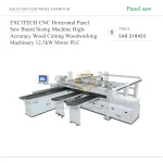 EXCITECH CNC Horizontal Panel Saw Board Sizing Machine High-Accuracy Wood Cutting Woodworking Machinery 12.5kW Motor PLC