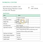 EXCITECH E2-2030C CNC Woodworking Machine Linear 8 Tools ATC Router - Image 8
