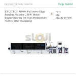 ماكينة تلبيس حواف بنظام سيرفو كامل موديل G60W، مزودة بمحرك قدرة 24 كيلوواط ومحمل، لإنتاجية عالية في تشغيل القطع الضيقة