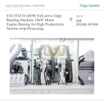 ⁦ماكينة تلبيس حواف بنظام سيرفو كامل موديل G60W، مزودة بمحرك قدرة 24 كيلوواط ومحمل، لإنتاجية عالية في تشغيل القطع الضيقة⁩ - الصورة ⁦2⁩