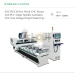 EXCITECH New Wood CNC Router with PLC Single Spindle Automatic ATC Tool Changer High Productivity