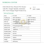 ⁦راوتر إكسايتك CNC للأخشاب، مزود بنظام تحكم PLC ومغزل منفرد ومبدّل أدوات أوتوماتيكي (ATC)، بإنتاجية عالية⁩ - الصورة ⁦8⁩
