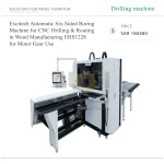 Excitech Automatic Six-Sided Boring Machine for CNC Drilling & Routing in Wood Manufacturing EHS1228 for Motor Gear Use