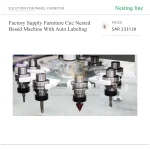 ⁦ماكينة CNC بنظام Nesting للأثاث، توريد مباشر من المصنع، مزودة بنظام وضع ملصقات أوتوماتيكي⁩ - الصورة ⁦2⁩
