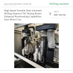 High-Speed Versatile Dual Automatic Drilling Stations CNC Boring Router Enhanced Woodworking Capabilities Gear Motor Core - Image 3