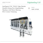 ماكينة تلصيق حواف CNC ذكية صينية موديل 783GC، مزودة بحوضَي غراء، ومحرك ومحمل ووحدة PLC ونظام تشذيب الزوايا