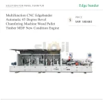 ماكينة تلبيس حواف CNC أوتوماتيكية متعددة الوظائف، لشطف الحواف المائلة بزاوية 45 درجة، للطبالي الخشبية والأخشاب وألواح MDF، مزودة بمحرك