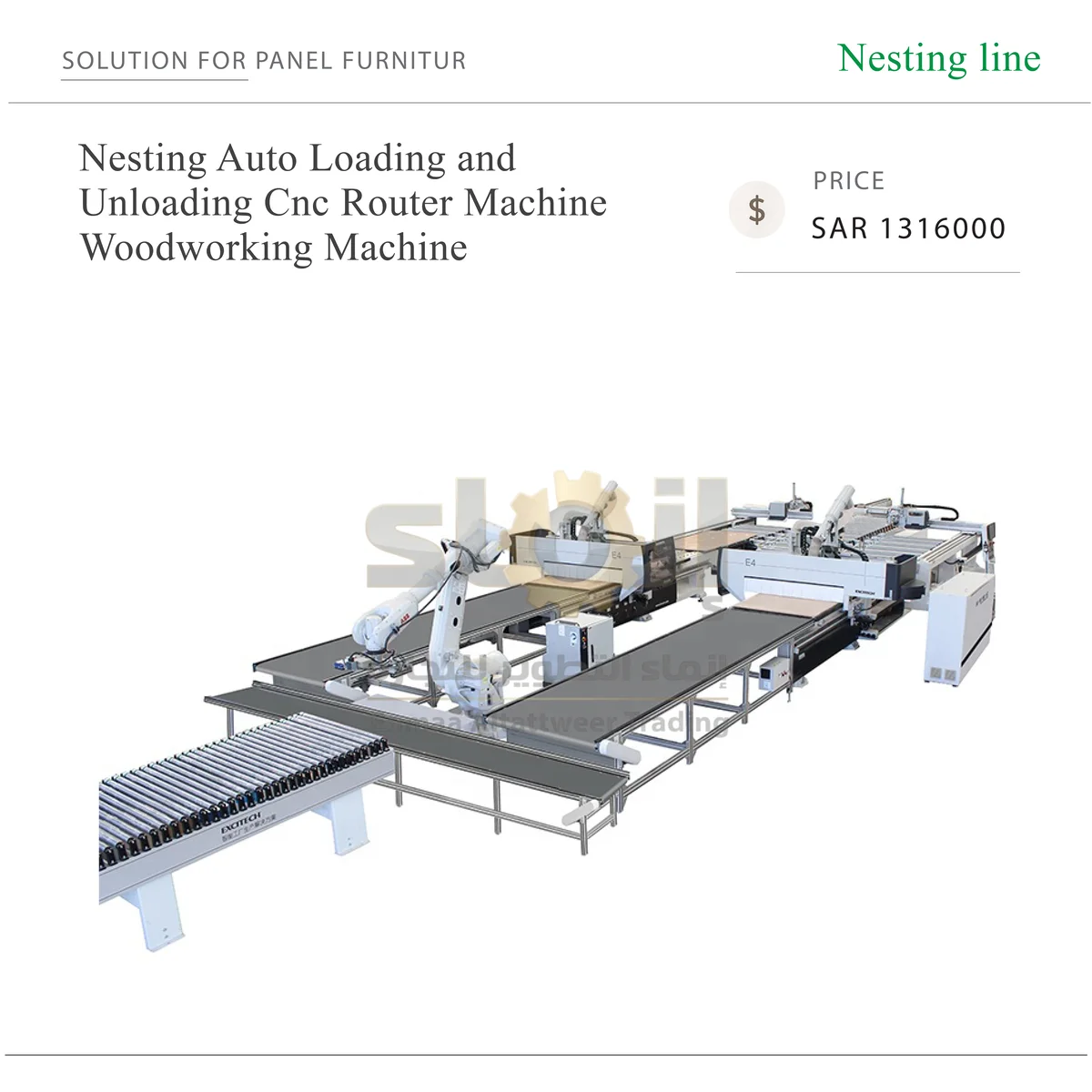 Nesting Auto Loading - SAR 1316000-1215624-67-67 ماكينة راوتر CNC بنظام Nesting للأعمال الخشبية، مزودة بنظام تحميل وتفريغ أوتوماتيكي - الصورة 1