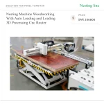 ⁦ماكينة راوتر CNC بنظام Nesting للأعمال الخشبية، مزودة بنظام تحميل وتفريغ أوتوماتيكي ومعالجة ثلاثية الأبعاد⁩ - الصورة ⁦5⁩