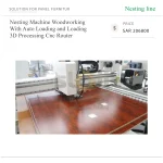 ⁦ماكينة راوتر CNC بنظام Nesting للأعمال الخشبية، مزودة بنظام تحميل وتفريغ أوتوماتيكي ومعالجة ثلاثية الأبعاد⁩ - الصورة ⁦4⁩