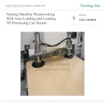 ⁦ماكينة راوتر CNC بنظام Nesting للأعمال الخشبية، مزودة بنظام تحميل وتفريغ أوتوماتيكي ومعالجة ثلاثية الأبعاد⁩ - الصورة ⁦3⁩