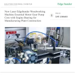 ⁦ماكينة تلبيس حواف ليزرية للأعمال الخشبية، مزودة بمحرك وعلبة تروس ومضخة، للمصانع⁩ - الصورة ⁦3⁩