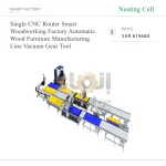 ⁦ماكينة راوتر CNC مفردة ضمن خط تصنيع أوتوماتيكي للأثاث الخشبي في مصنع نجارة ذكي، مزودة بنظام شفط وتروس وأدوات⁩ - الصورة ⁦2⁩