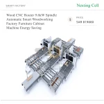 ⁦ماكينة راوتر CNC للخشب بمغزل 9.6 كيلوواط، أوتوماتيكية وموفرة للطاقة، للمصنع الذكي للأعمال الخشبية وتصنيع الأثاث والخزائن⁩ - الصورة ⁦6⁩
