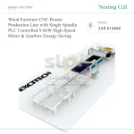 خط إنتاج راوتر CNC للأثاث الخشبي، مزود بمغزل مفرد وتحكم PLC ومحرك عالي السرعة بقدرة 9.6 كيلوواط وعلبة تروس موفرة للطاقة