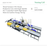 ⁦خط إنتاج راوتر CNC للأثاث الخشبي، مزود بمغزل مفرد وتحكم PLC ومحرك عالي السرعة بقدرة 9.6 كيلوواط وعلبة تروس موفرة للطاقة⁩ - الصورة ⁦2⁩