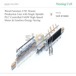 ⁦خط إنتاج راوتر CNC للأثاث الخشبي، مزود بمغزل مفرد وتحكم PLC ومحرك عالي السرعة بقدرة 9.6 كيلوواط وعلبة تروس موفرة للطاقة⁩ - الصورة ⁦4⁩