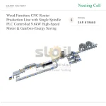 ⁦خط إنتاج راوتر CNC للأثاث الخشبي، مزود بمغزل مفرد وتحكم PLC ومحرك عالي السرعة بقدرة 9.6 كيلوواط وعلبة تروس موفرة للطاقة⁩ - الصورة ⁦3⁩